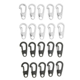 Maxbell 10Pcs Mini Alloy Key Buckle Snap Spring Clip Hook Carabiner Keychain Black