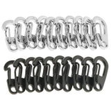 Maxbell 10Pcs Mini Alloy Key Buckle Snap Spring Clip Hook Carabiner Keychain Black