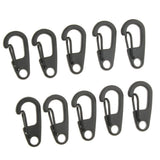 Maxbell 10Pcs Mini Alloy Key Buckle Snap Spring Clip Hook Carabiner Keychain Black