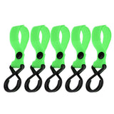 Maxbell 5Pcs Outdoor Backpack Hooks Multi Purpose Stroller Hooks fluorescent green