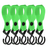 Maxbell 5Pcs Outdoor Backpack Hooks Multi Purpose Stroller Hooks fluorescent green