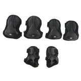 Maxbell 6 Pcs Adult Roller Skating Bicycle Safety Knee Wrist Guard Elbow Pad Black
