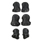 Maxbell 6 Pcs Adult Roller Skating Bicycle Safety Knee Wrist Guard Elbow Pad Black