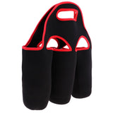 Maxbell Insulated Water Bottle Holder Bag Sleeve for 3 Pack Bottle Black Red