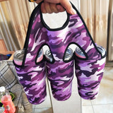 Maxbell Insulated Water Bottle Holder Bag Sleeve for 3 Pack Bottle Purple Camo