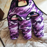 Maxbell Insulated Water Bottle Holder Bag Sleeve for 3 Pack Bottle Purple Camo