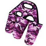 Maxbell Insulated Water Bottle Holder Bag Sleeve for 3 Pack Bottle Purple Camo