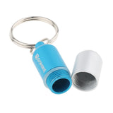 Maxbell Waterproof Aluminum Pill Storage Box Keychain Capsule Tablet Bottle Blue S