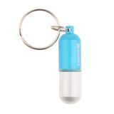 Maxbell Waterproof Aluminum Pill Storage Box Keychain Capsule Tablet Bottle Blue S