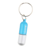 Maxbell Waterproof Aluminum Pill Storage Box Keychain Capsule Tablet Bottle Blue S