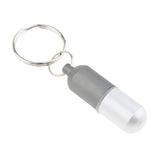 Maxbell Waterproof Aluminum Pill Storage Box Keychain Capsule Tablet Bottle Gray S