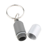 Maxbell Waterproof Aluminum Pill Storage Box Keychain Capsule Tablet Bottle Gray S