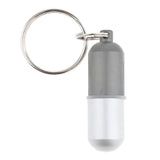 Maxbell Waterproof Aluminum Pill Storage Box Keychain Capsule Tablet Bottle Gray S