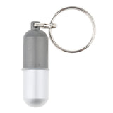 Maxbell Waterproof Aluminum Pill Storage Box Keychain Capsule Tablet Bottle Gray S