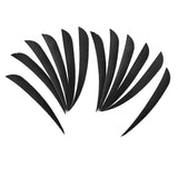 Maxbell 12 Pieces Archery Hunting Arrow Feather Fletching Right Wing Fletches 4 inch Black