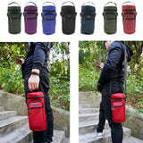 Maxbell Water Bottle Holder Carrier with 3 Pockets and Adjustable Shoulder Strap Royal Blue