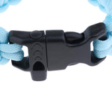 Maxbell Outdoor Camping Hiking Survival Rope Paracord Bracelet with Buckle blue