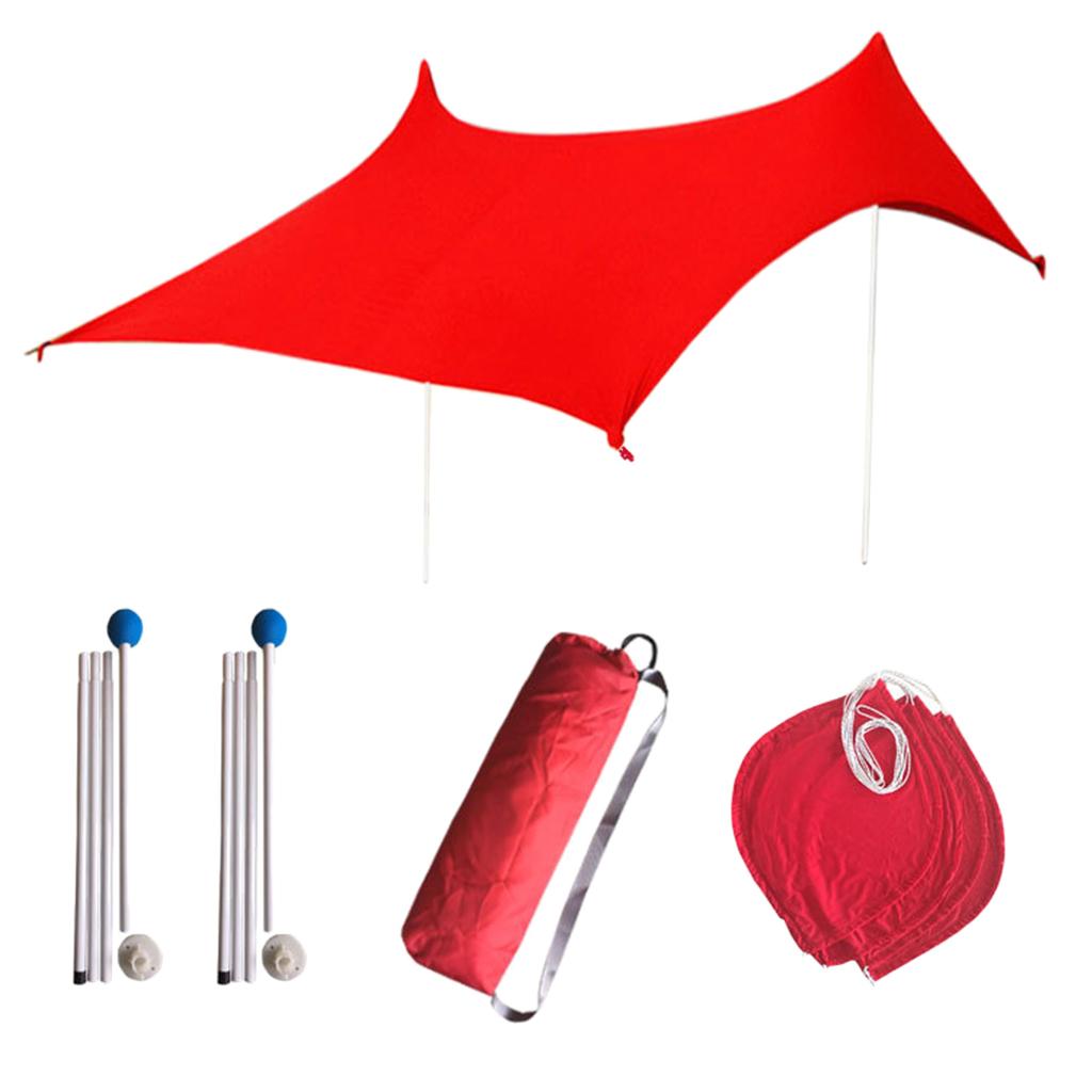Maxbell Outdoor Waterproof Tent Camp Rain Shelter Sun Shade Picnic Beach Tarp red