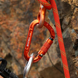 Maxbell 22KN Screw Gate Auto Locking Carabiner Quickdraw for Climbing Rappelling Auto Blue