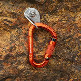 Maxbell 22KN Screw Gate Auto Locking Carabiner Quickdraw for Climbing Rappelling Auto Silver