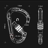 Maxbell 22KN Screw Gate Auto Locking Carabiner Quickdraw for Climbing Rappelling Auto Silver