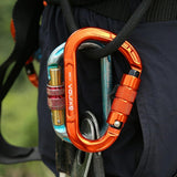 Maxbell 22KN Screw Gate Auto Locking Carabiner Quickdraw for Climbing Rappelling Auto Silver