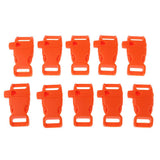 Maxbell 10 PCS Emergency Whistle Buckle for Outdoor Camping Paracord Bracelet Orange