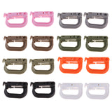 Maxbell 10pcs D-ring tactical molle Locking webbing buckle carabiner Climbing hook White