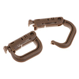 Maxbell 10pcs D-ring tactical molle Locking webbing buckle carabiner Climbing hook Brown