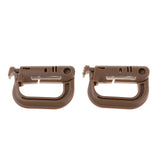 Maxbell 10pcs D-ring tactical molle Locking webbing buckle carabiner Climbing hook Brown