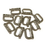 Maxbell 10pcs D-ring tactical molle Locking webbing buckle carabiner Climbing hook Mud