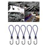Maxbell 5 Pcs Bungee Hook Tie - Tarpaulin Elastic Stretch Cord Straps with Hook 6mm