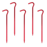 Max 5pcs Aluminum Tent Stakes Pegs Ground Nails for Camping Awning 18cm Red