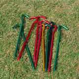 Max 5pcs Aluminum Tent Stakes Pegs Ground Nails for Camping Awning 18cm Red