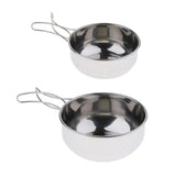 Max Folding Compact Stainless Steel Cooking Mess Tins Camping Food Holiday 500ml