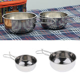 Max Folding Compact Stainless Steel Cooking Mess Tins Camping Food Holiday 500ml