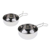 Max Folding Compact Stainless Steel Cooking Mess Tins Camping Food Holiday 500ml