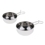 Max Folding Compact Stainless Steel Cooking Mess Tins Camping Food Holiday 500ml