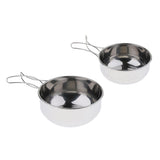 Max Folding Compact Stainless Steel Cooking Mess Tins Camping Food Holiday 500ml