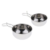 Max Folding Compact Stainless Steel Cooking Mess Tins Camping Food Holiday 500ml