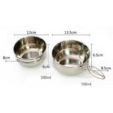 Max Folding Compact Stainless Steel Cooking Mess Tins Camping Food Holiday 700ml