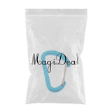 Maxbell Mini Aluminum Alloy Carabiner Outdoor D Shape Quickdraw Frosted light blue