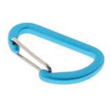 Maxbell Mini Aluminum Alloy Carabiner Outdoor D Shape Quickdraw Frosted light blue