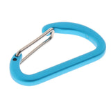 Maxbell Mini Aluminum Alloy Carabiner Outdoor D Shape Quickdraw Frosted light blue