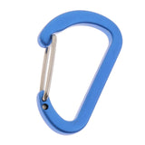 Maxbell Mini Aluminum Alloy Carabiner Outdoor D Shape Quickdraw Frosted sky blue