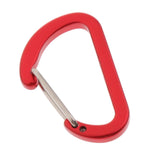 Maxbell Mini Aluminum Alloy Carabiner Outdoor D Shape Quickdraw Frosted red