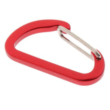 Maxbell Mini Aluminum Alloy Carabiner Outdoor D Shape Quickdraw Frosted red