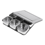 Maxbell Stainless Steel Seasoning Box Storage Container for Spice Salt Sugar 6 Grid