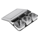 Maxbell Stainless Steel Seasoning Box Storage Container for Spice Salt Sugar 6 Grid