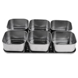 Maxbell Stainless Steel Seasoning Box Storage Container for Spice Salt Sugar 6 Grid